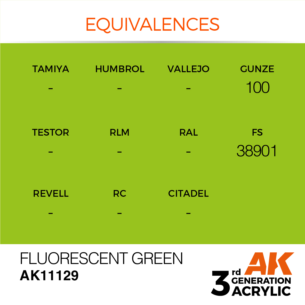 AK11129 Fluorescent Green (3rd-Generation) (17mL)