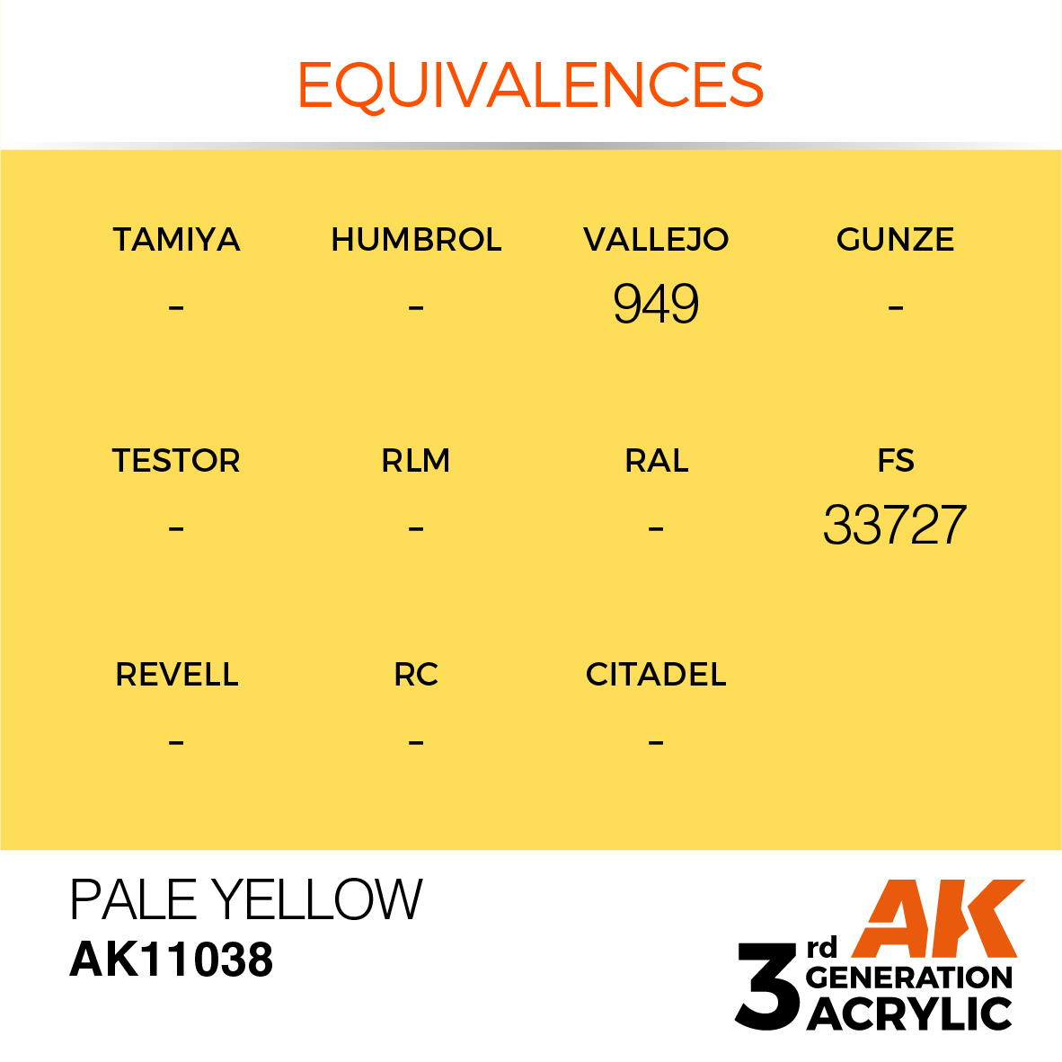 AK11038 Pale Yellow (3rd-Generation) (17mL)