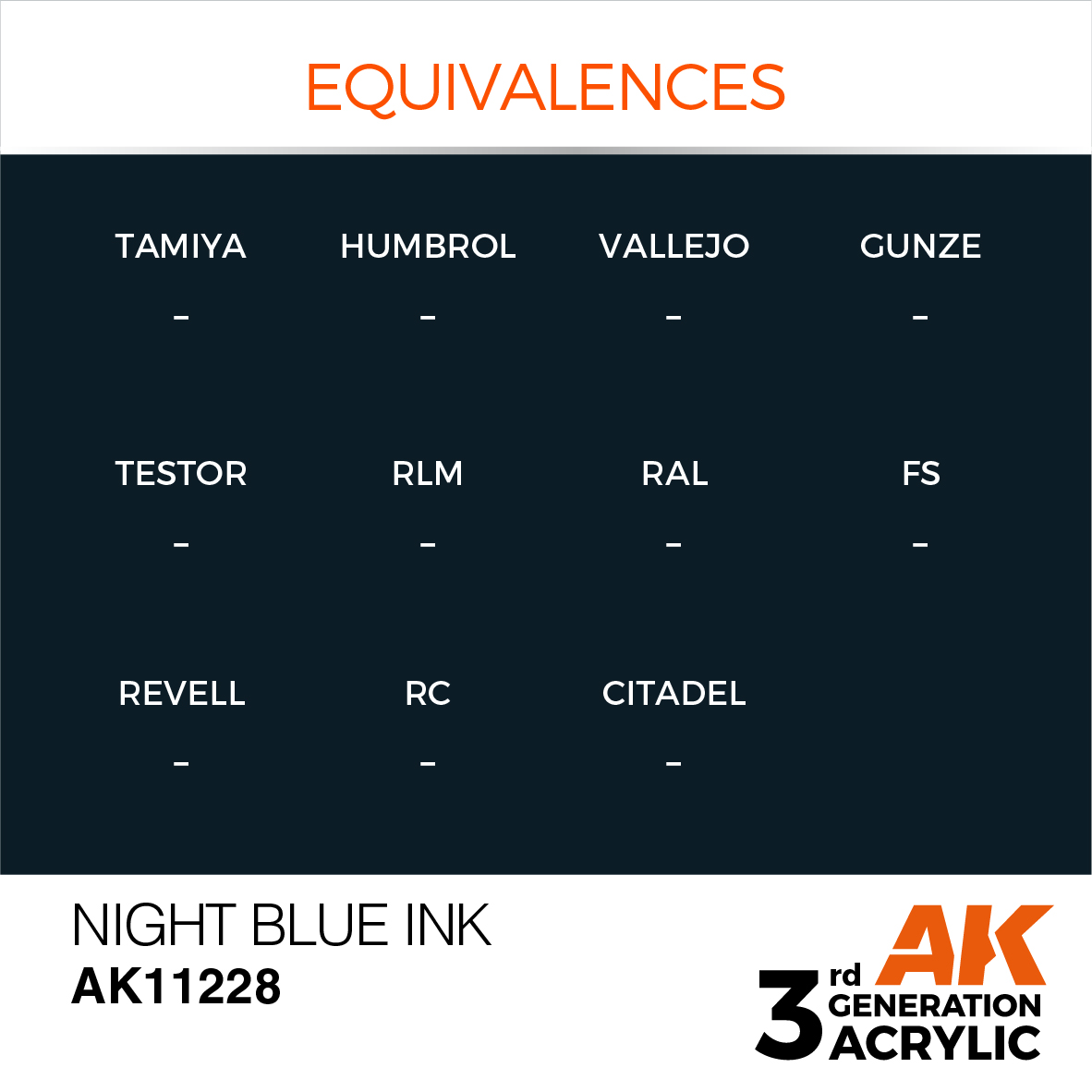 AK11228 Night Blue INK (3rd-Generation) (17mL)