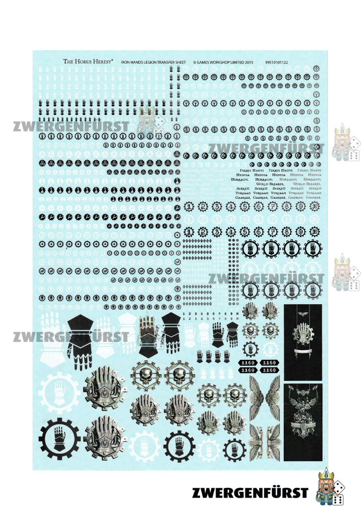 Abziehbilderbogen der Legion der Iron Hands