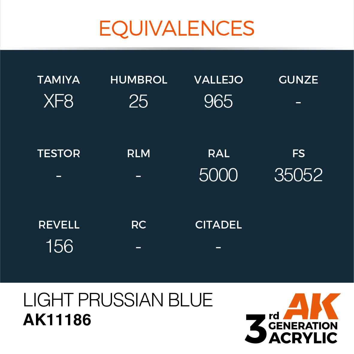 AK11186 Light Prussian Blue (3rd-Generation) (17mL)