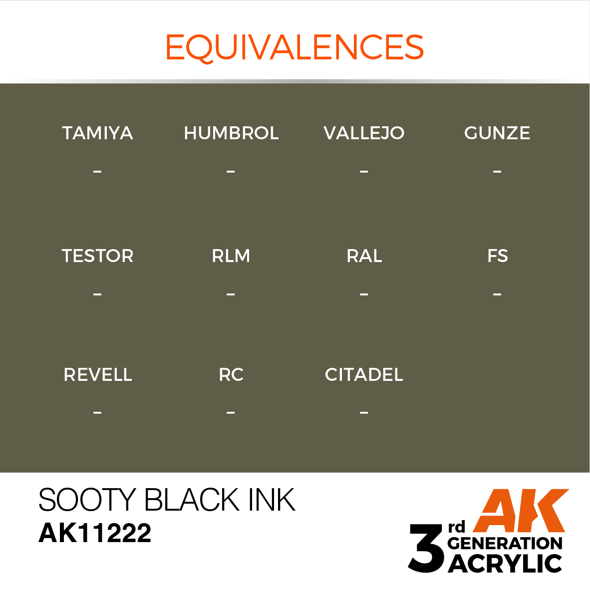 AK11222 Sooty Black INK (3rd-Generation) (17mL)