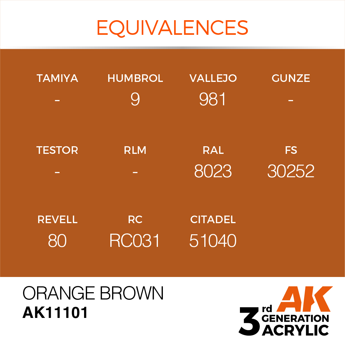 AK11101 Orange Brown (3rd-Generation) (17mL)