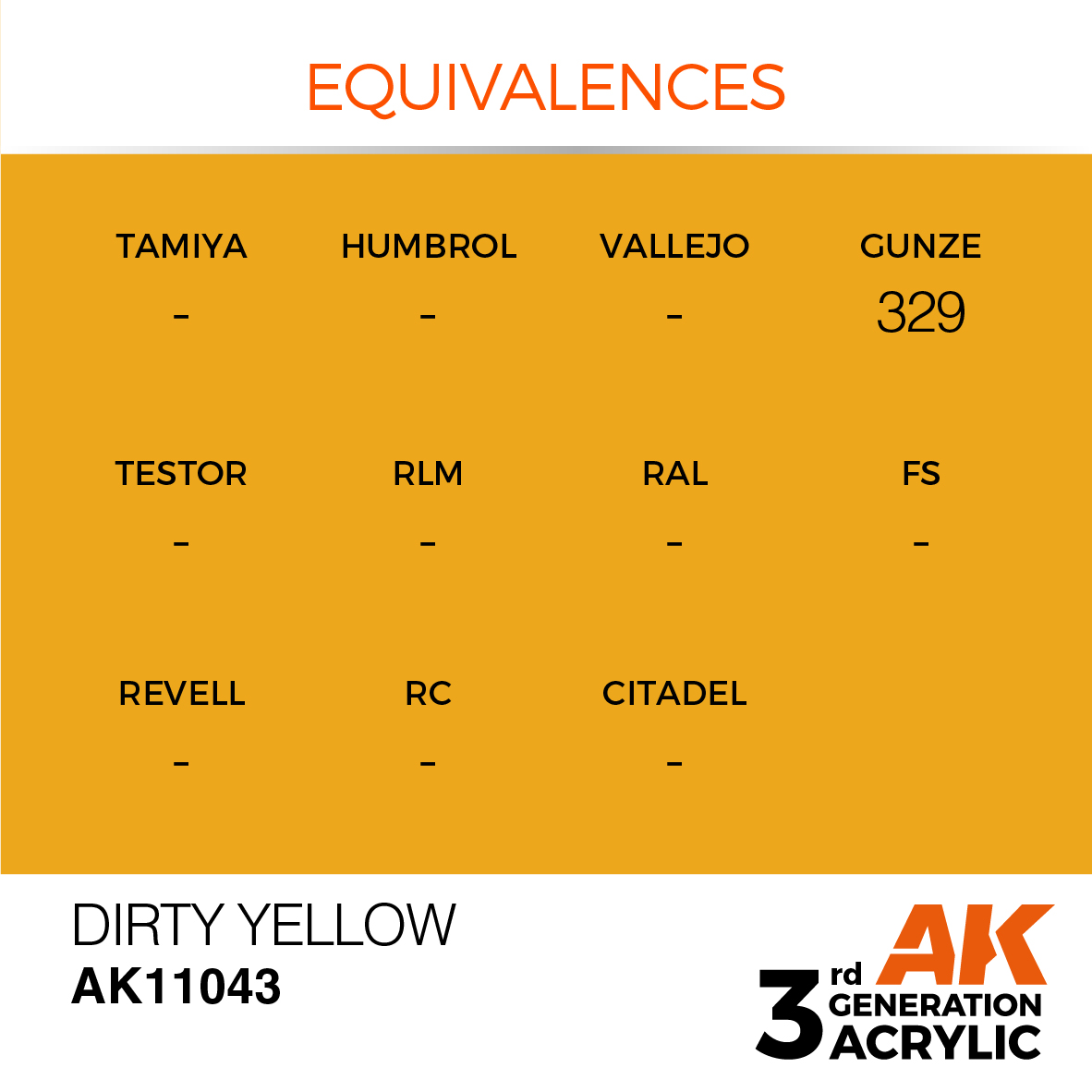 AK11043 Dirty Yellow (3rd-Generation) (17mL)