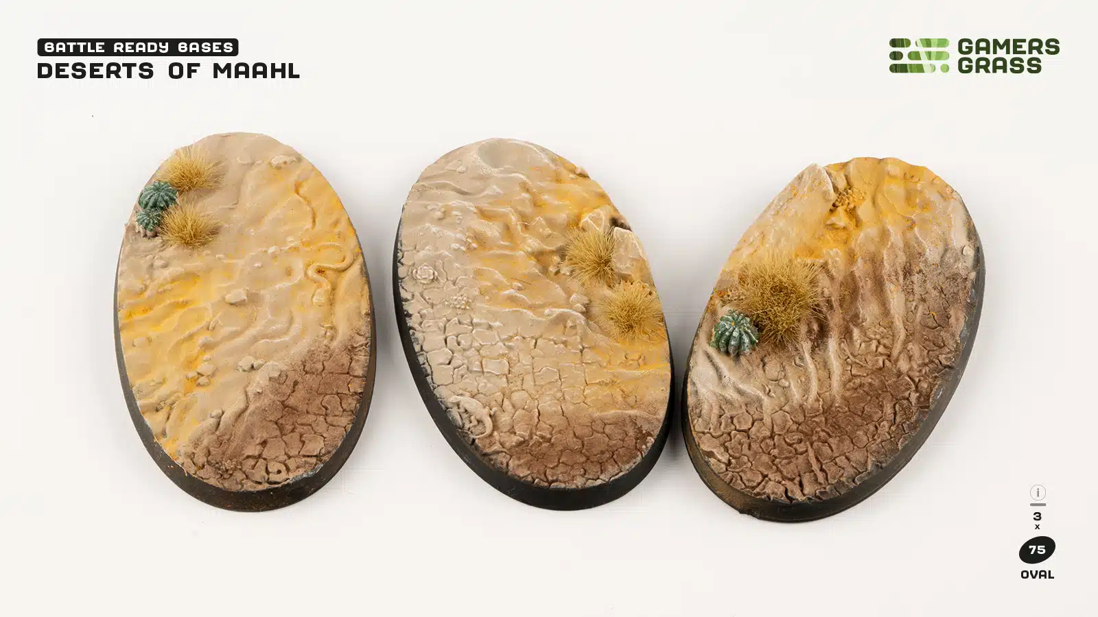 Deserts of Maahl Bases - Oval 75mm (x3)