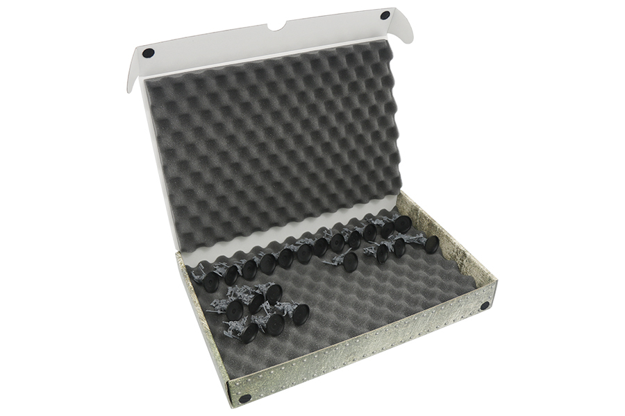 Box with convoluted foam inserts for 32mm bases [SAFE-ST-CFT32MM]