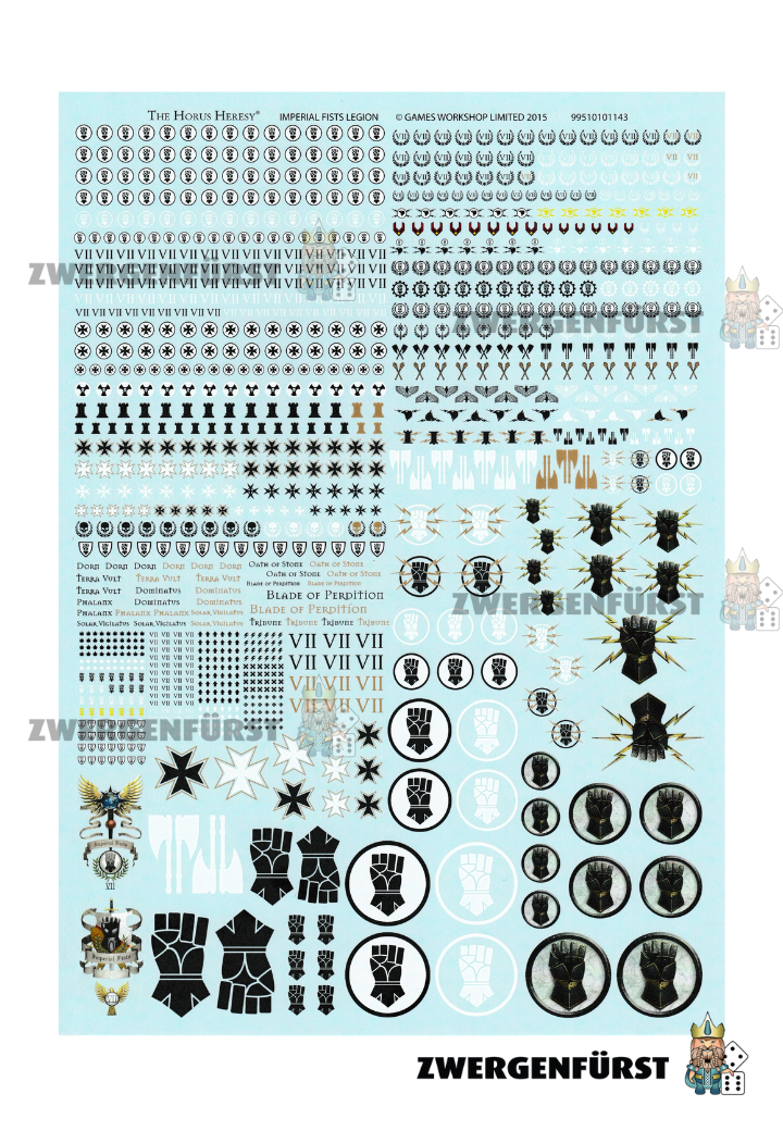 Abziehbilderbogen der Legion der Imperial Fists