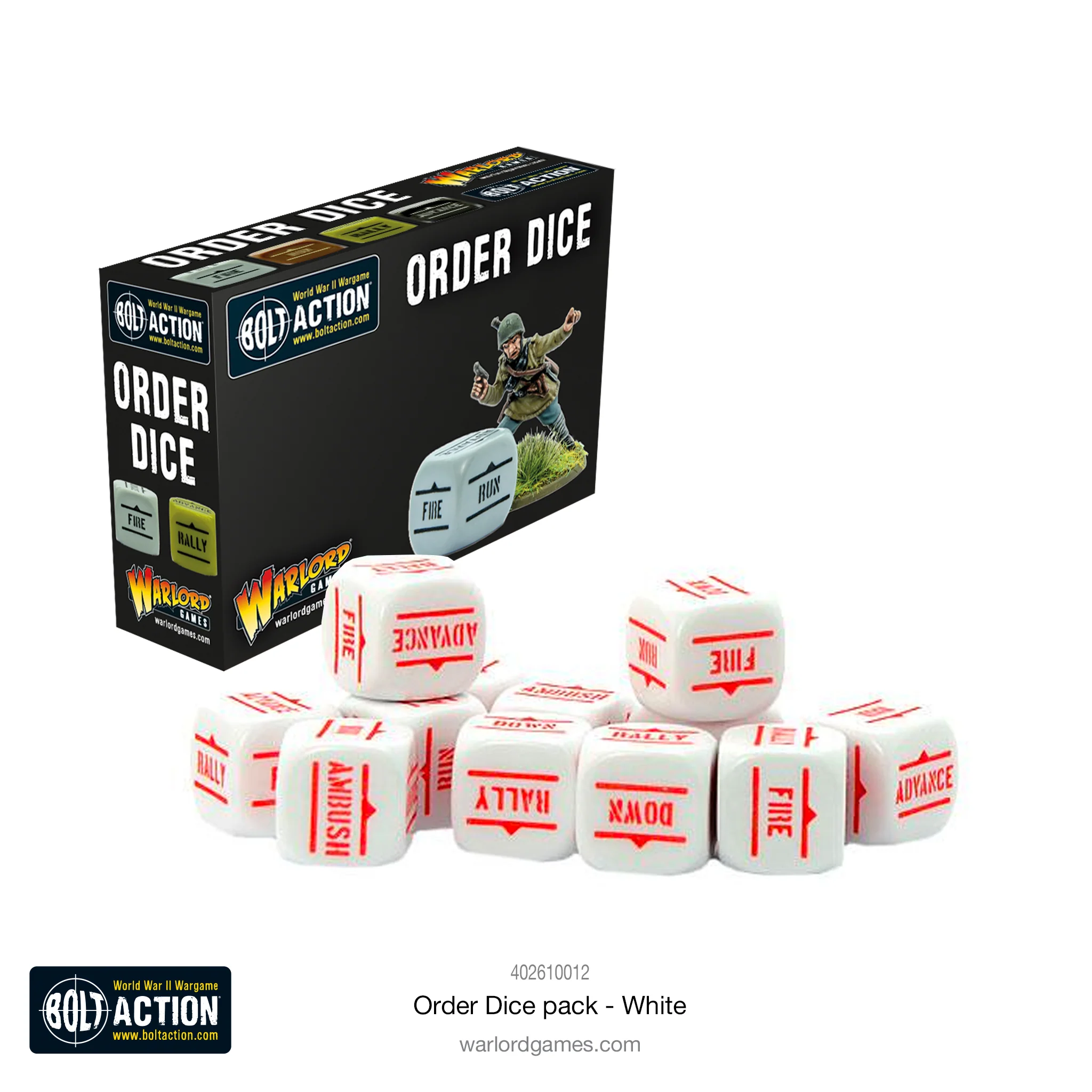 Bolt Action: Orders Dice - White (12)