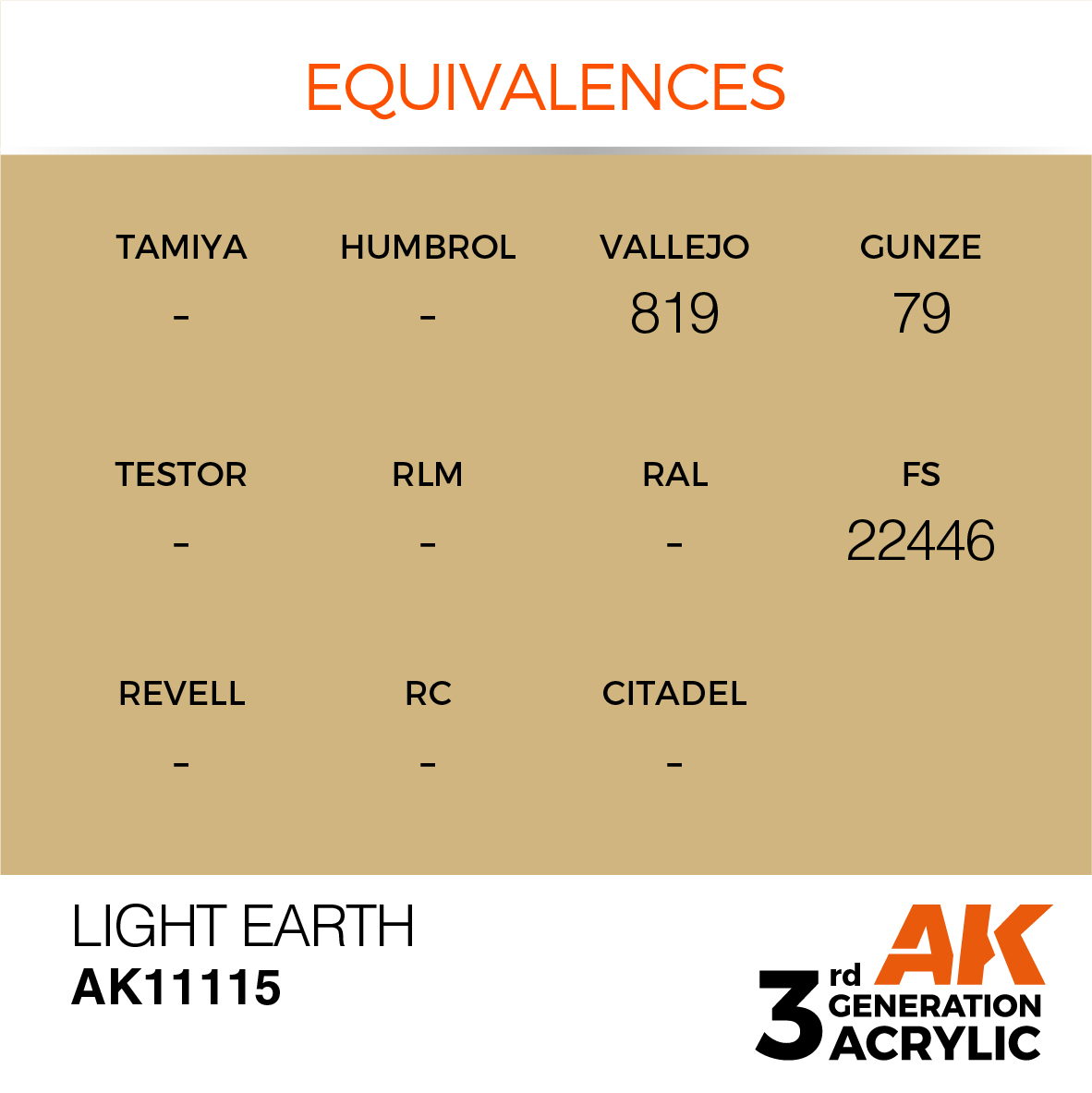 AK11115 Light Earth (3rd-Generation) (17mL)