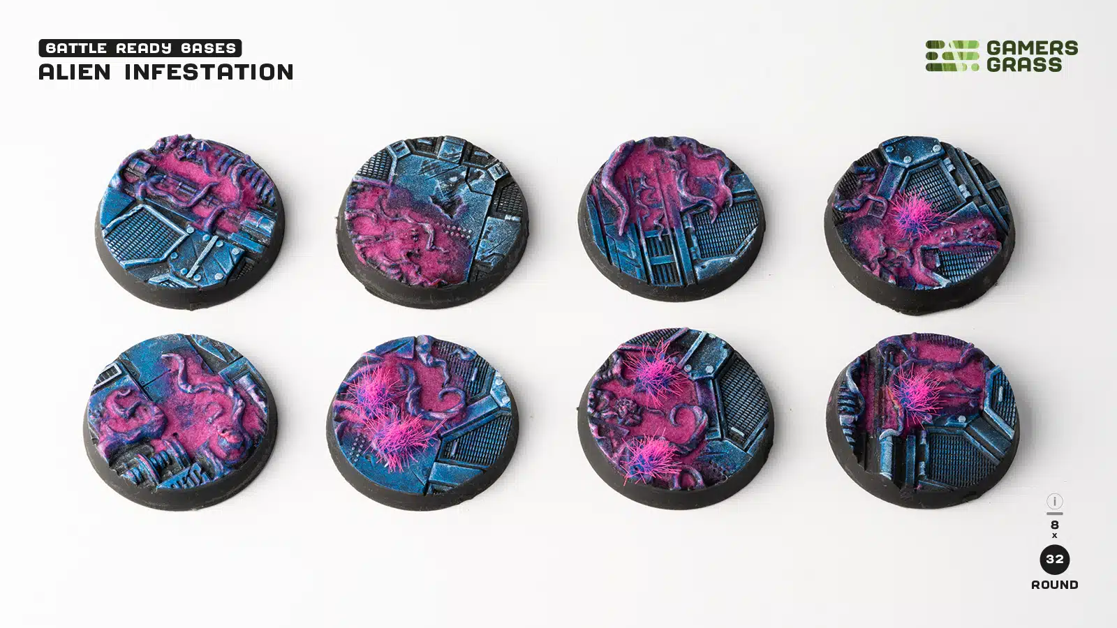 Alien Infestation Bases - Round 32mm (x8)