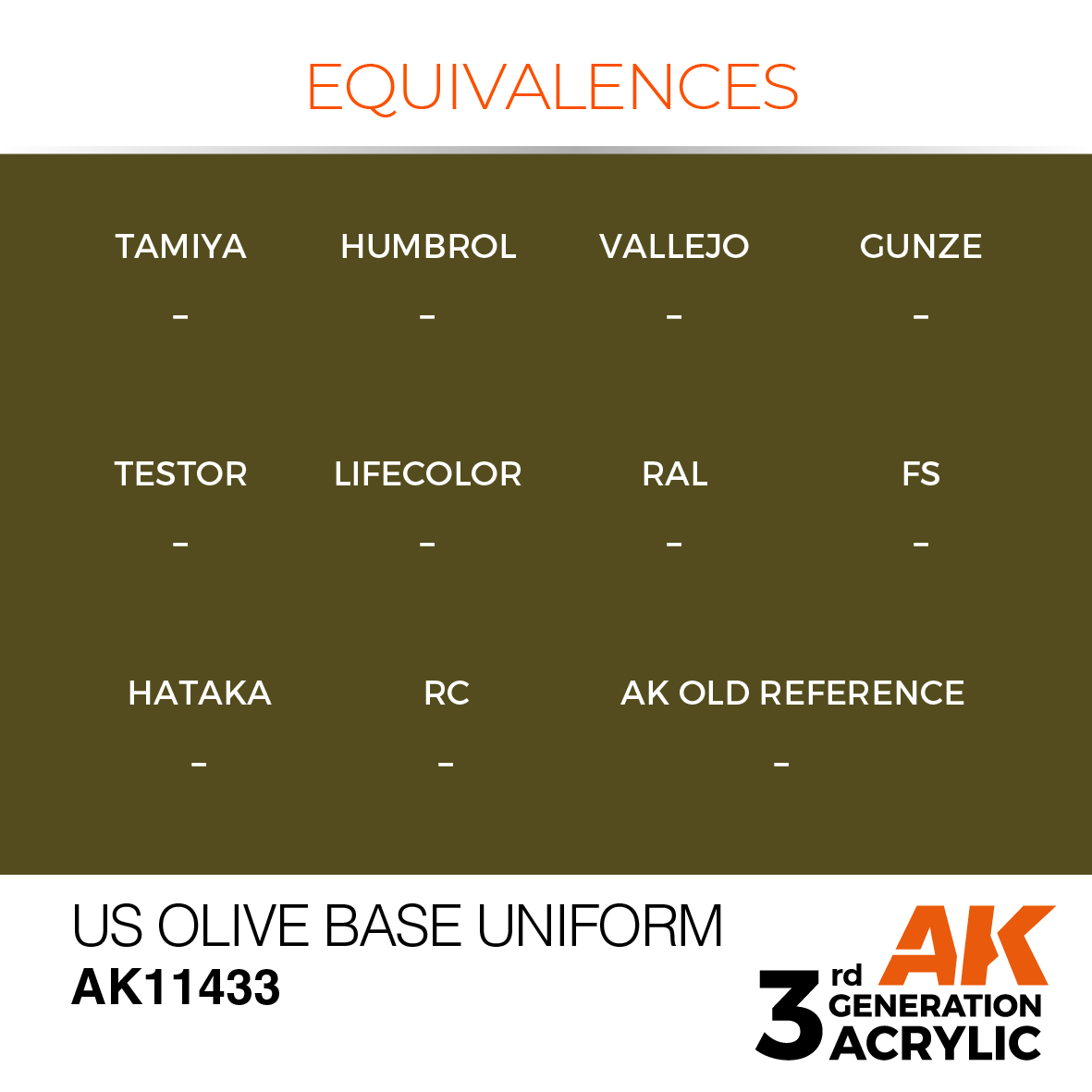 AK11433 US Olive Base Uniform