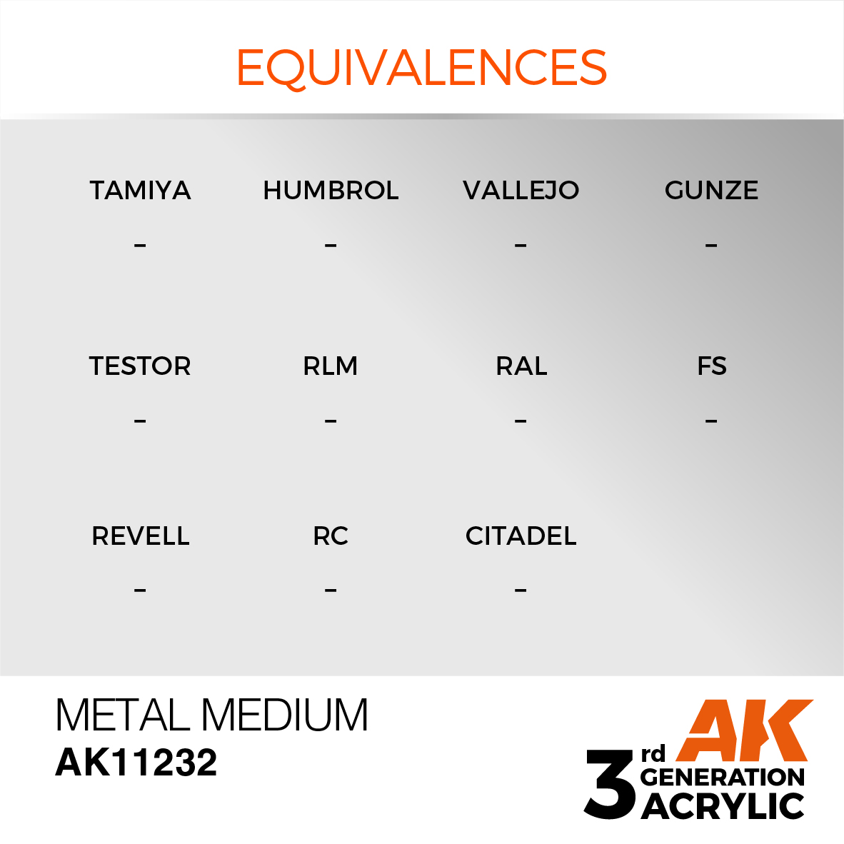 AK11232 Metal Medium (3rd-Generation) (17mL)