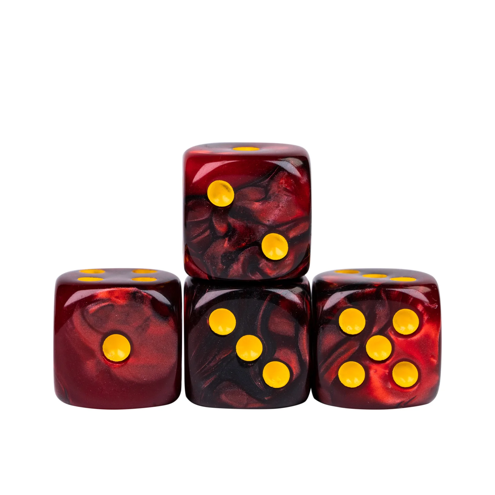 Mini D6, red & black