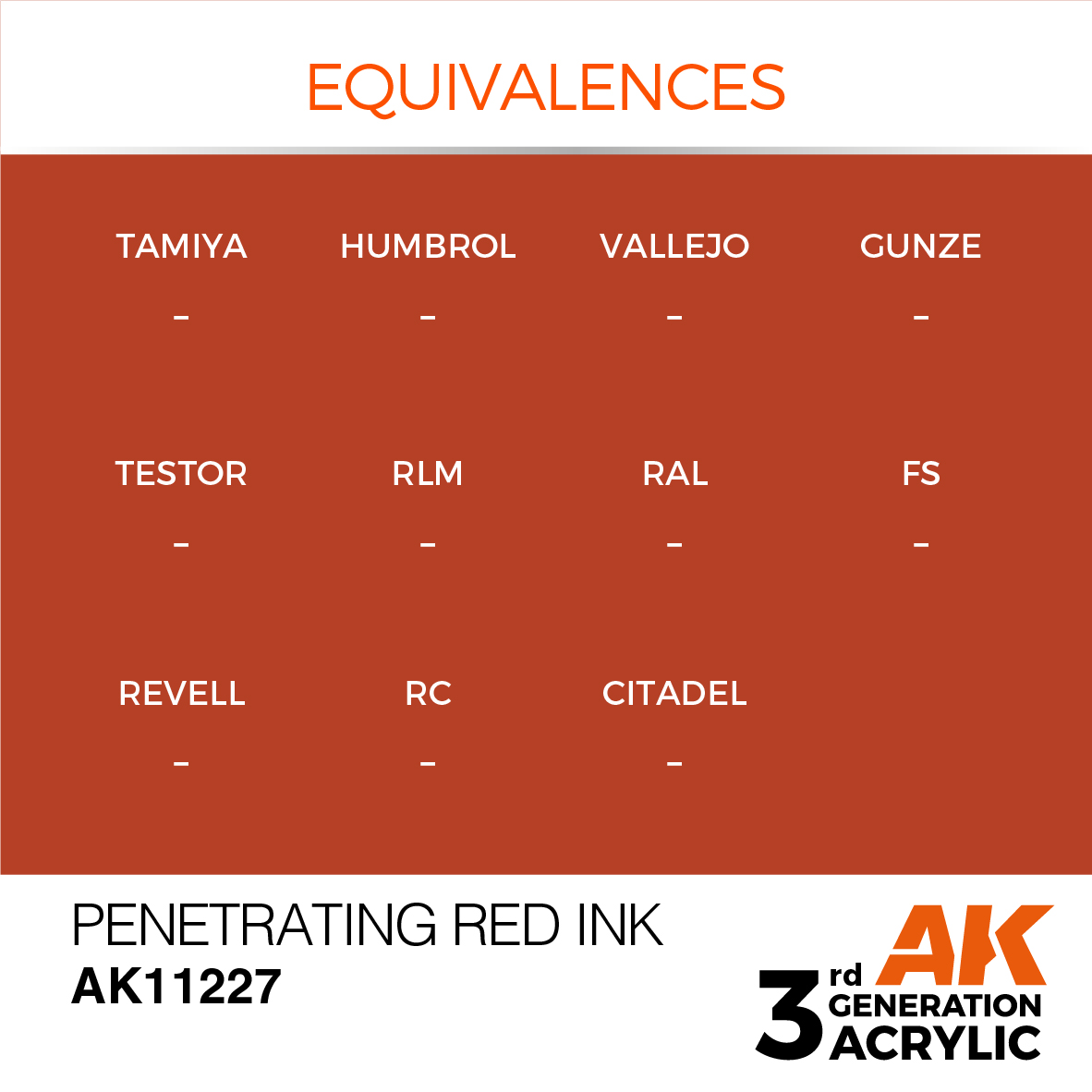 AK11227 Penetrating Red INK (3rd-Generation) (17mL)