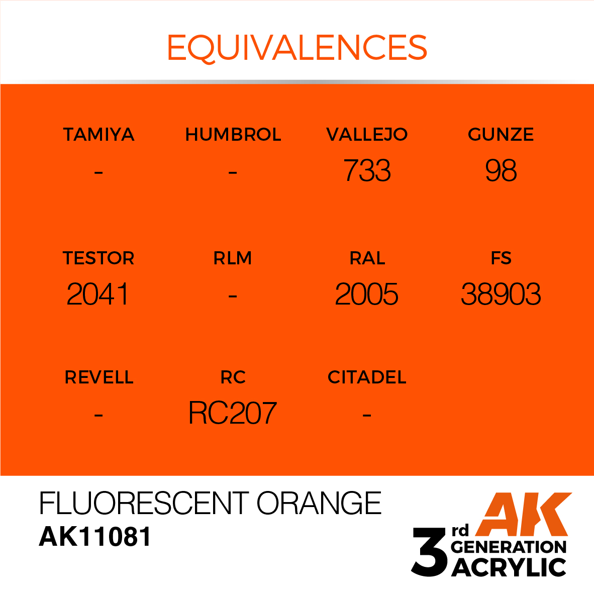 AK11081 Fluorescent Orange (3rd-Generation) (17mL)