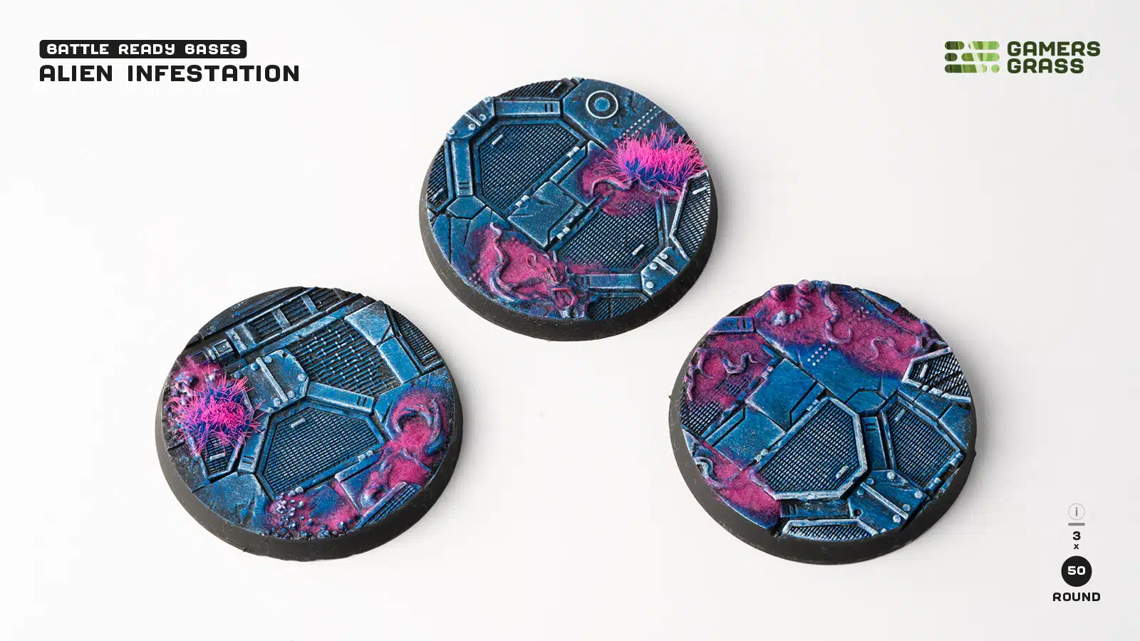 Alien Infestation Bases - Round 50mm (x3)