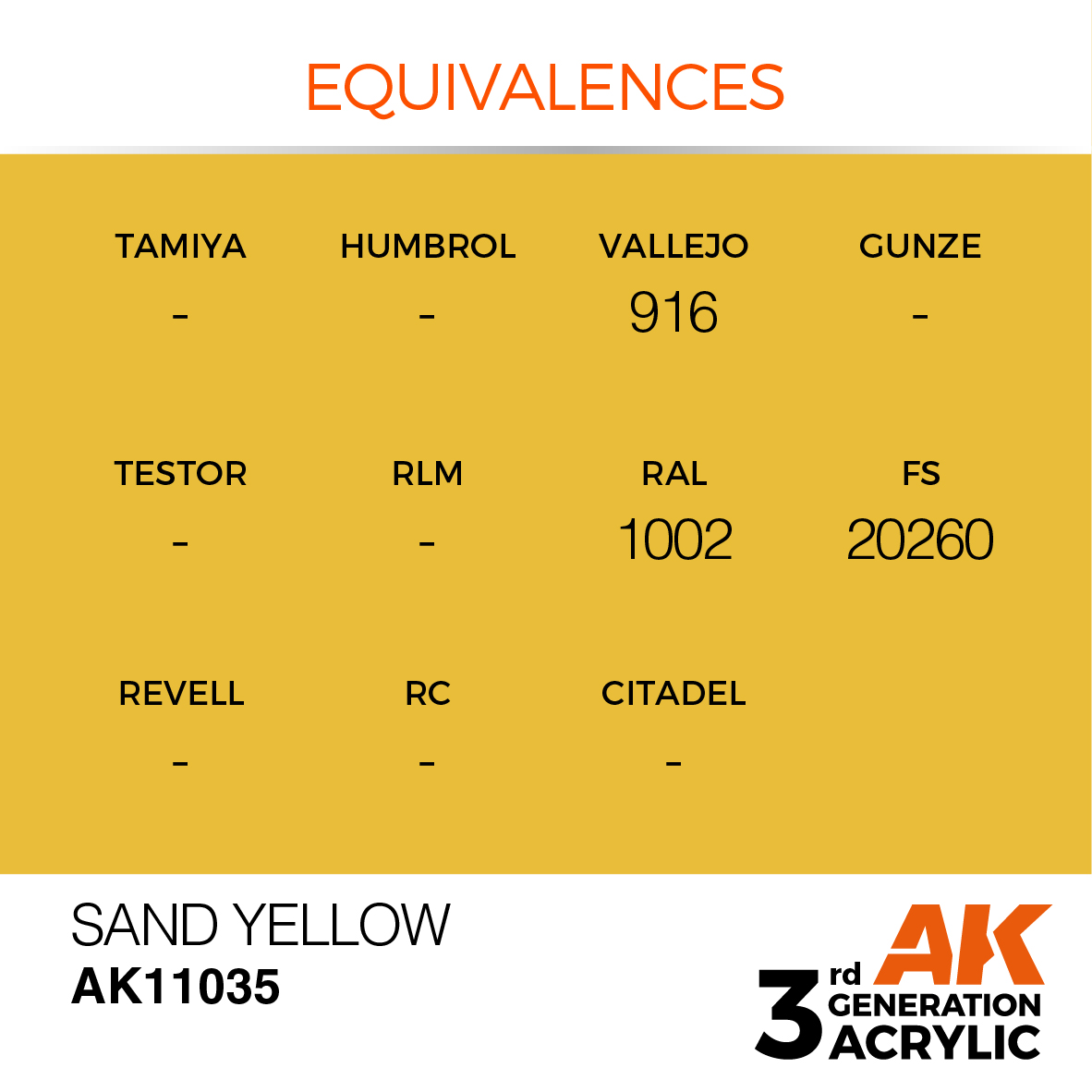 AK11035 Sand Yellow (3rd-Generation) (17mL)