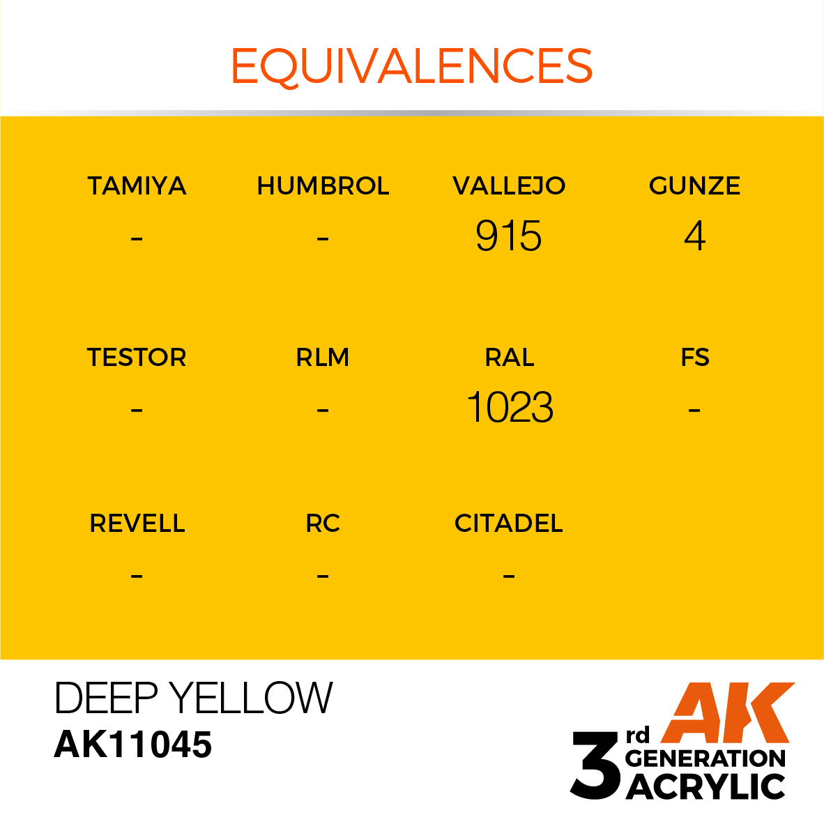 AK11045 Deep Yellow (3rd-Generation) (17mL)