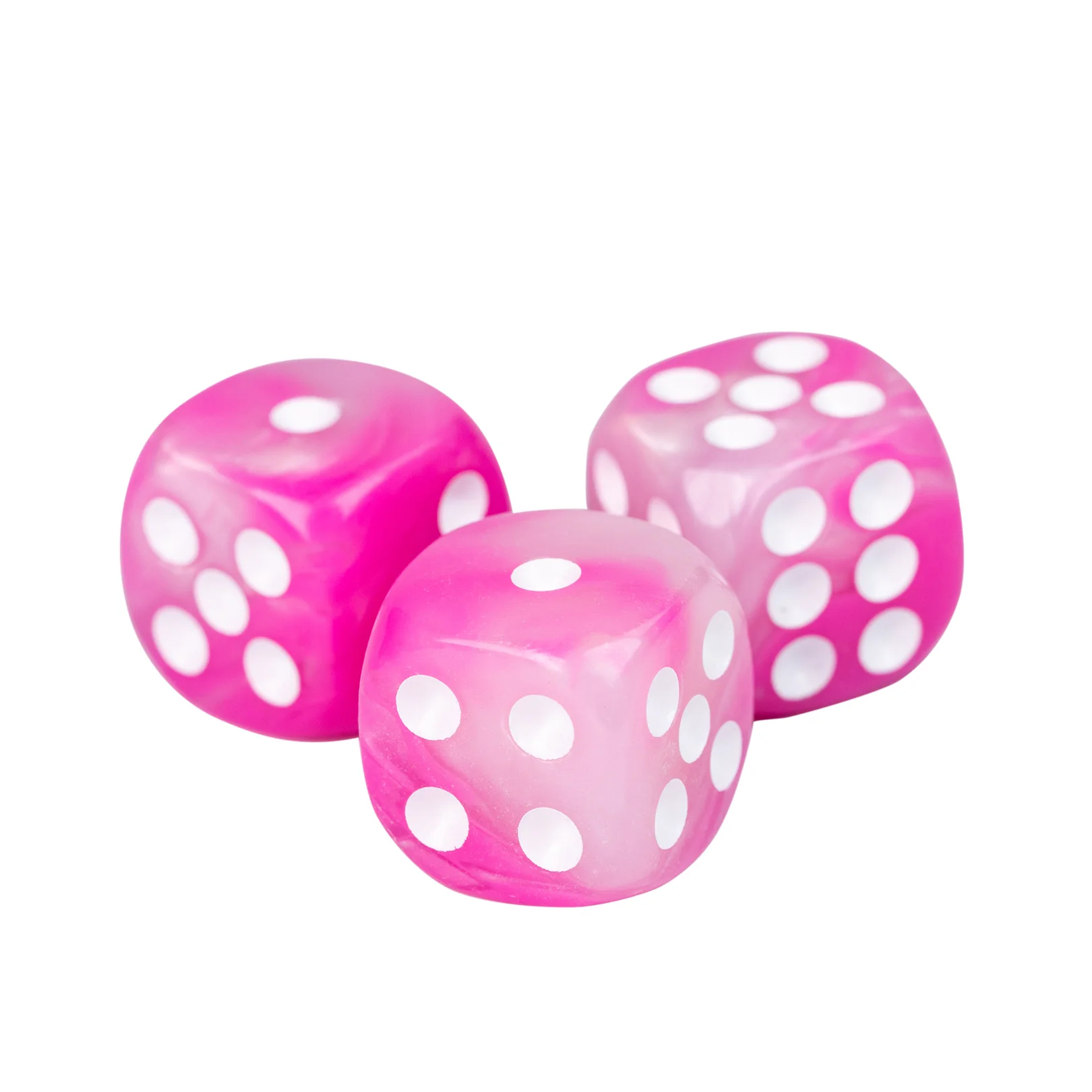 Mini D6, pink & white