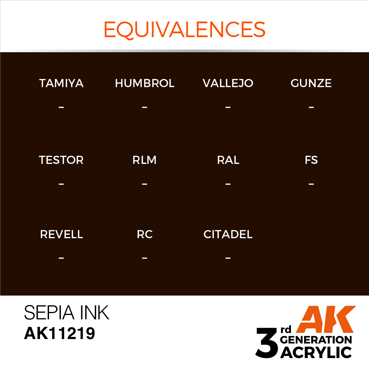 AK11219 Sepia INK (3rd-Generation) (17mL)