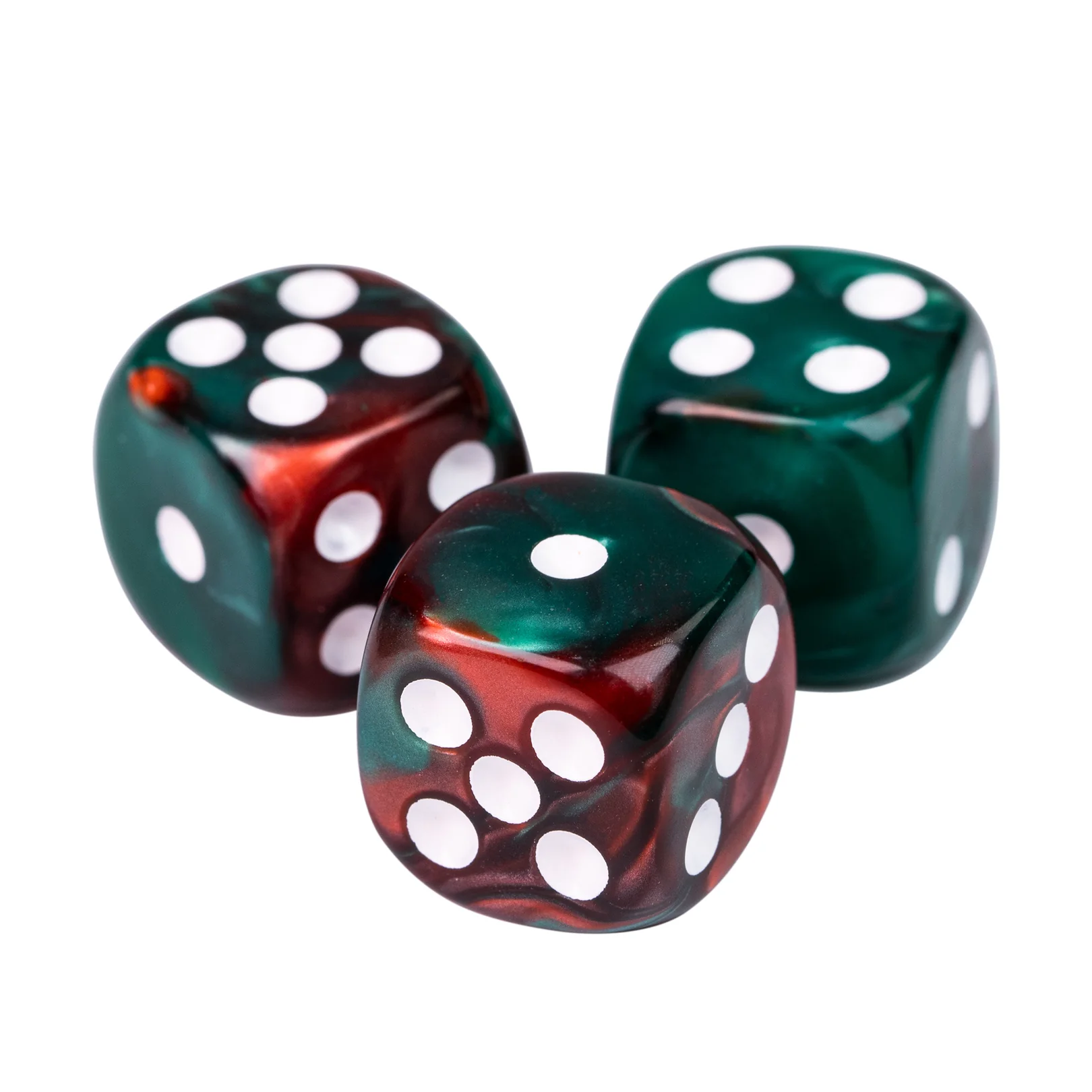 Mini D6, red & green