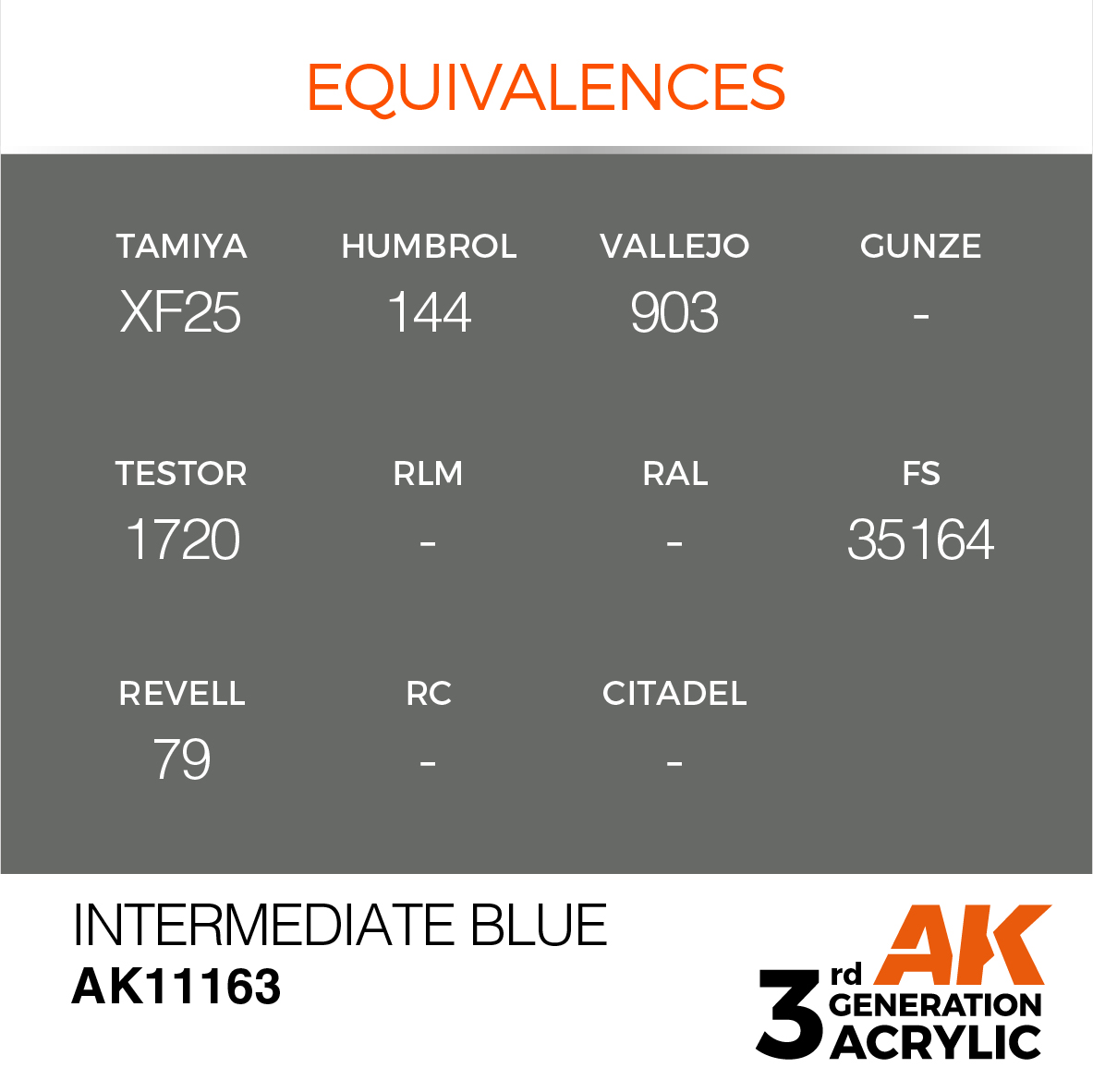 AK11163 Intermediate Blue (3rd-Generation) (17mL)