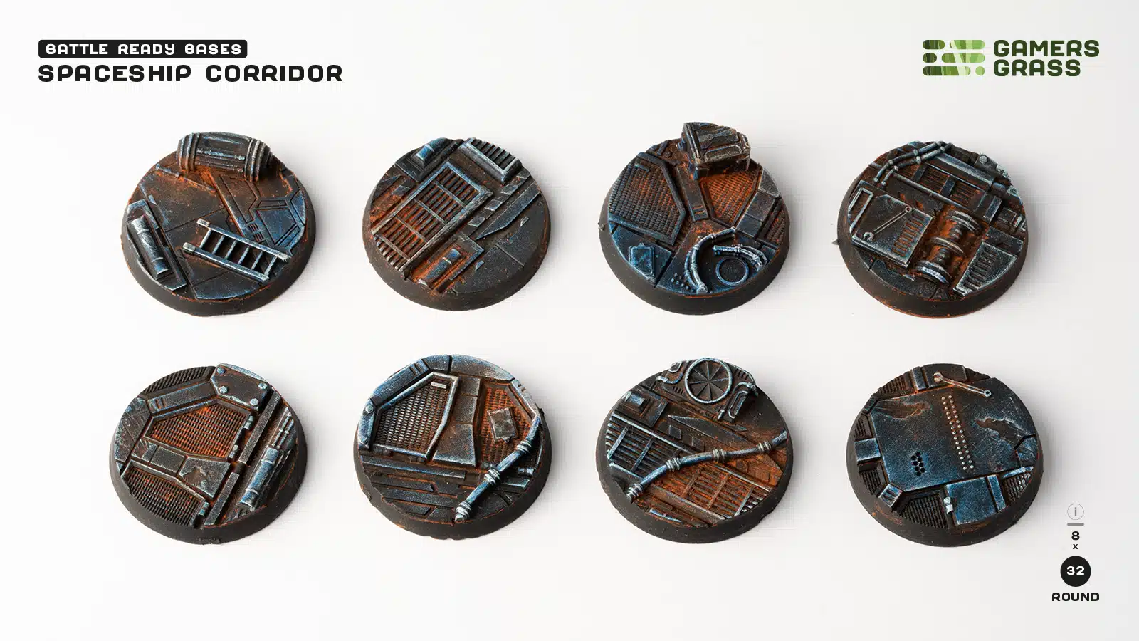 Spaceship Corridor Bases - Round 32mm (x8)